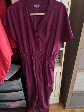 Wink Plum Jumpsuit Scrub in Deep Berry
